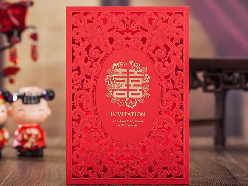 Beautiful red wedding card template