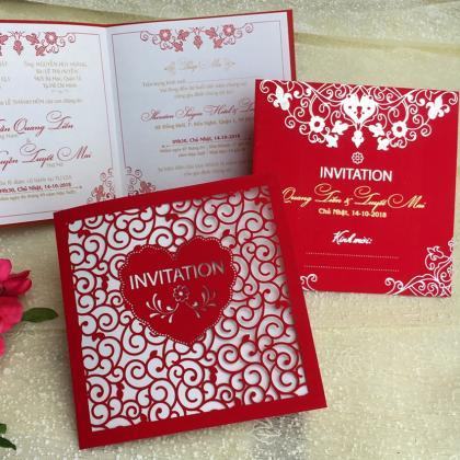 The most beautiful red wedding card template