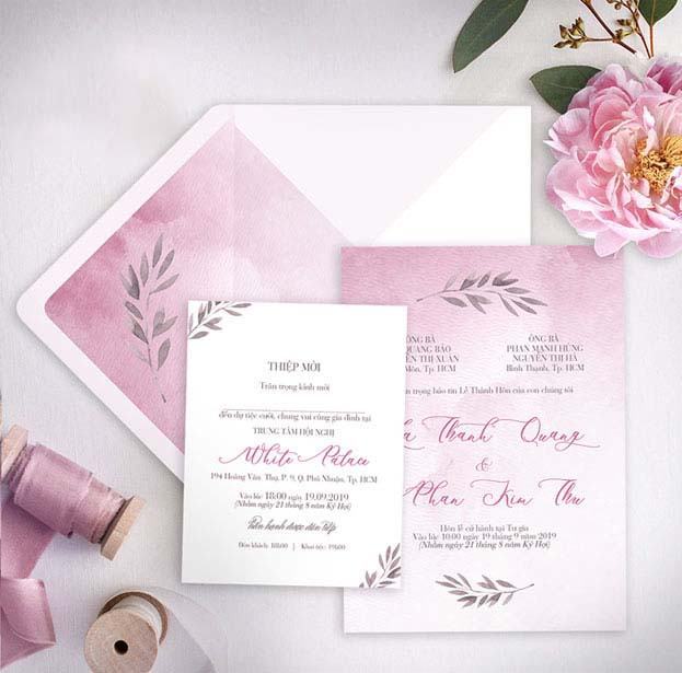 Modern wedding invitation template with cover