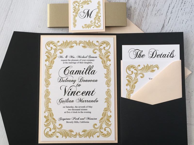 Beautifully decorated wedding card template
