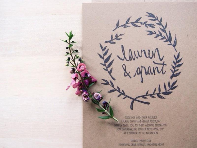 Beautiful and simple wedding invitation card template
