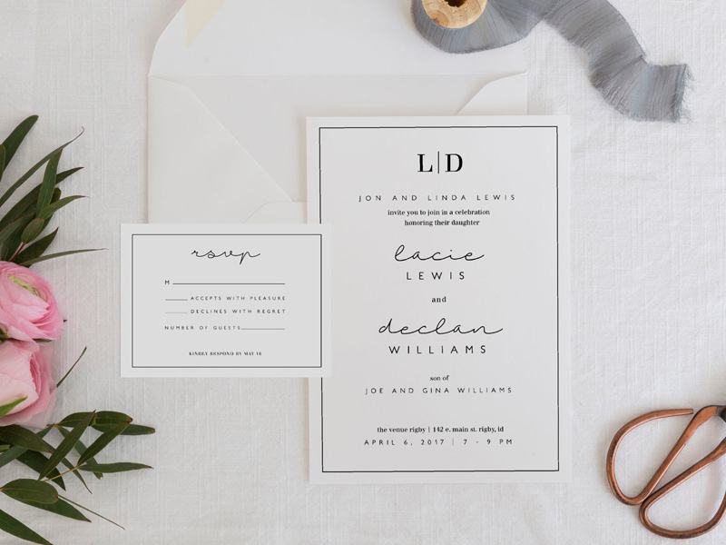 Simple but beautiful wedding invitation templates