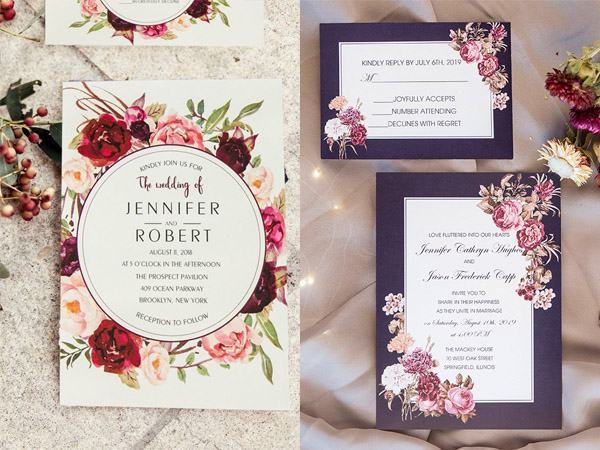 Modern and beautiful wedding invitation card