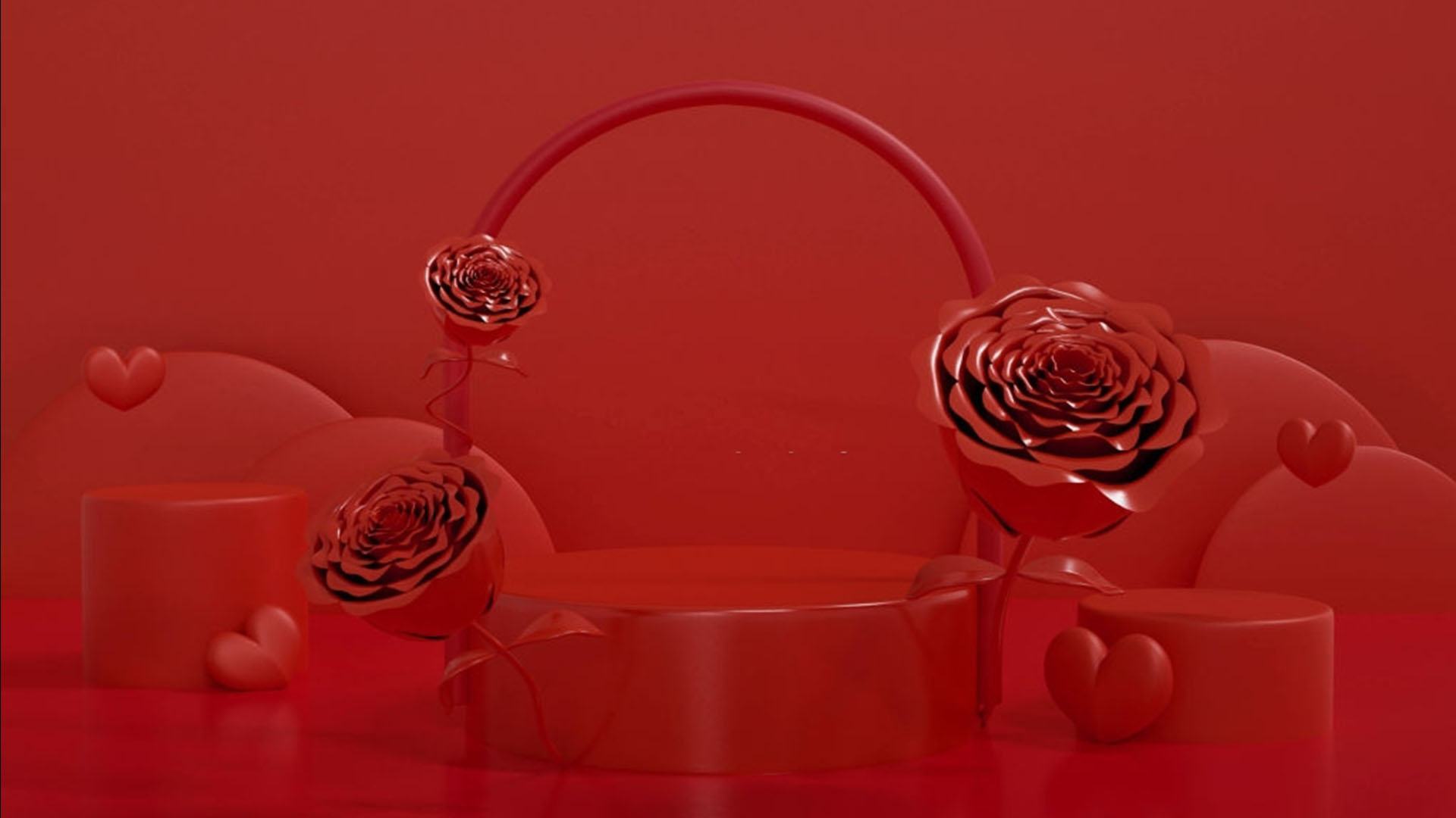 Hình nền hoa hồng đỏ 3D