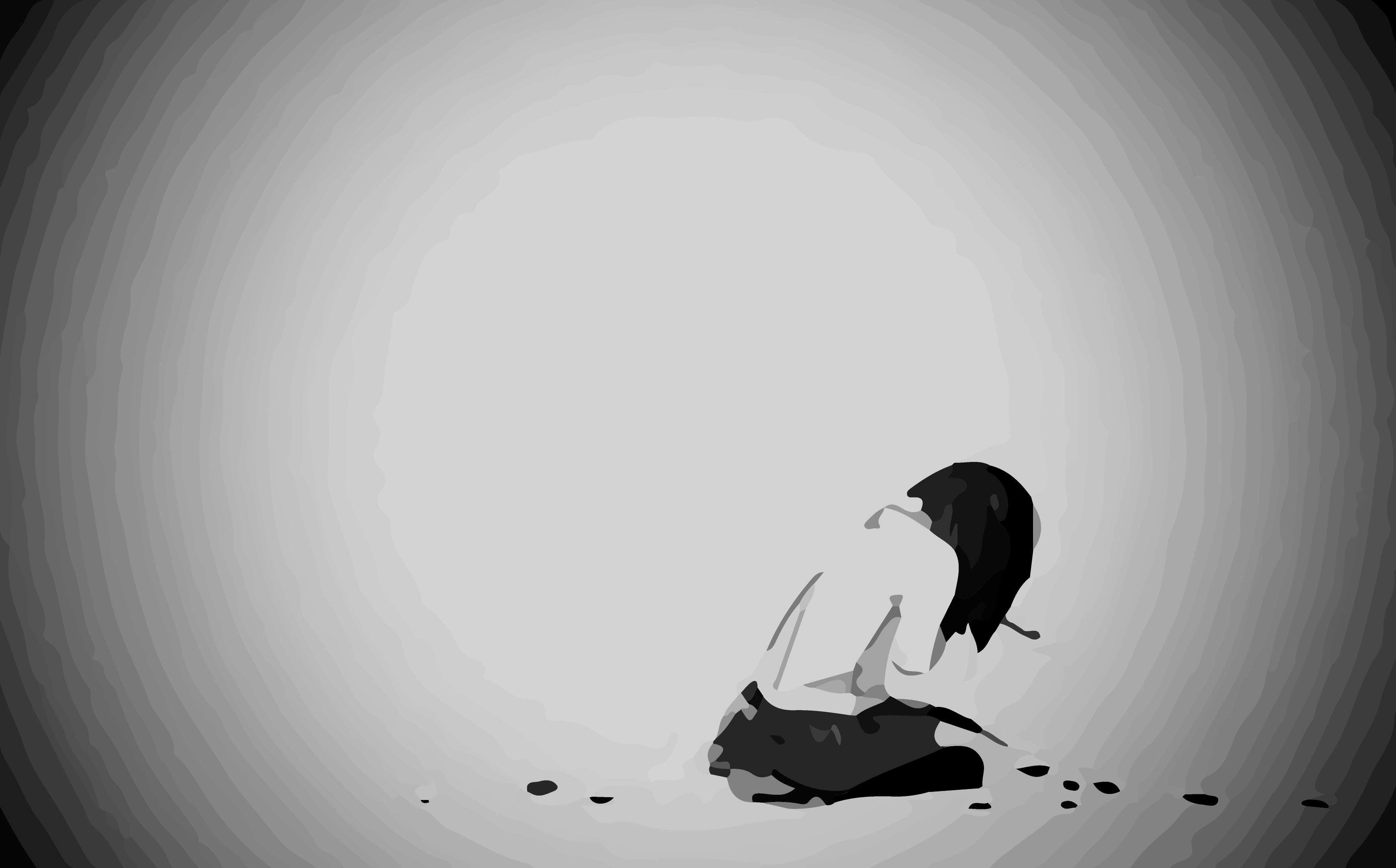 Hình ảnh hoạt hình cô gái buồn 4K