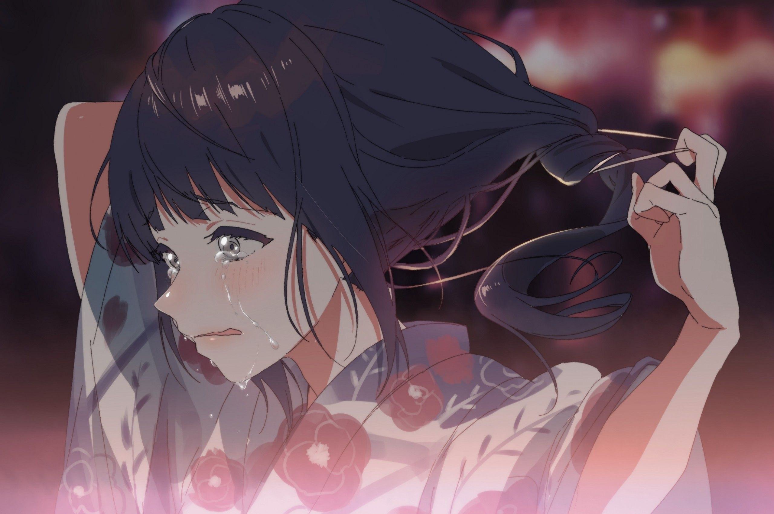 Hình ảnh anime girl buồn khóc