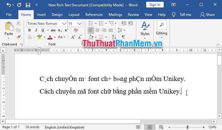 Dán văn bản sau khi chuyển đổi