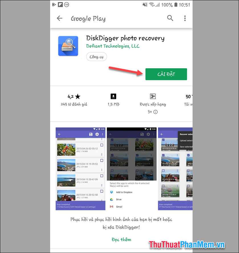 Truy cập Cửa hàng Google Play để tìm và cài đặt ứng dụng