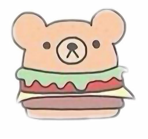 Vẽ burger gấu dễ thương