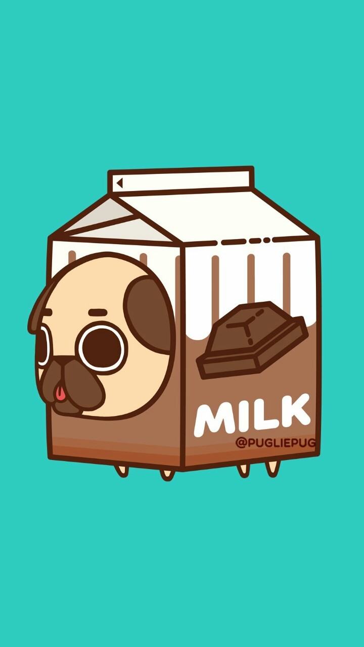 Vẽ chó pug mặt ngố đội hộp sữa cực dễ thương