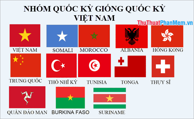 Nhóm cờ giống cờ Việt Nam