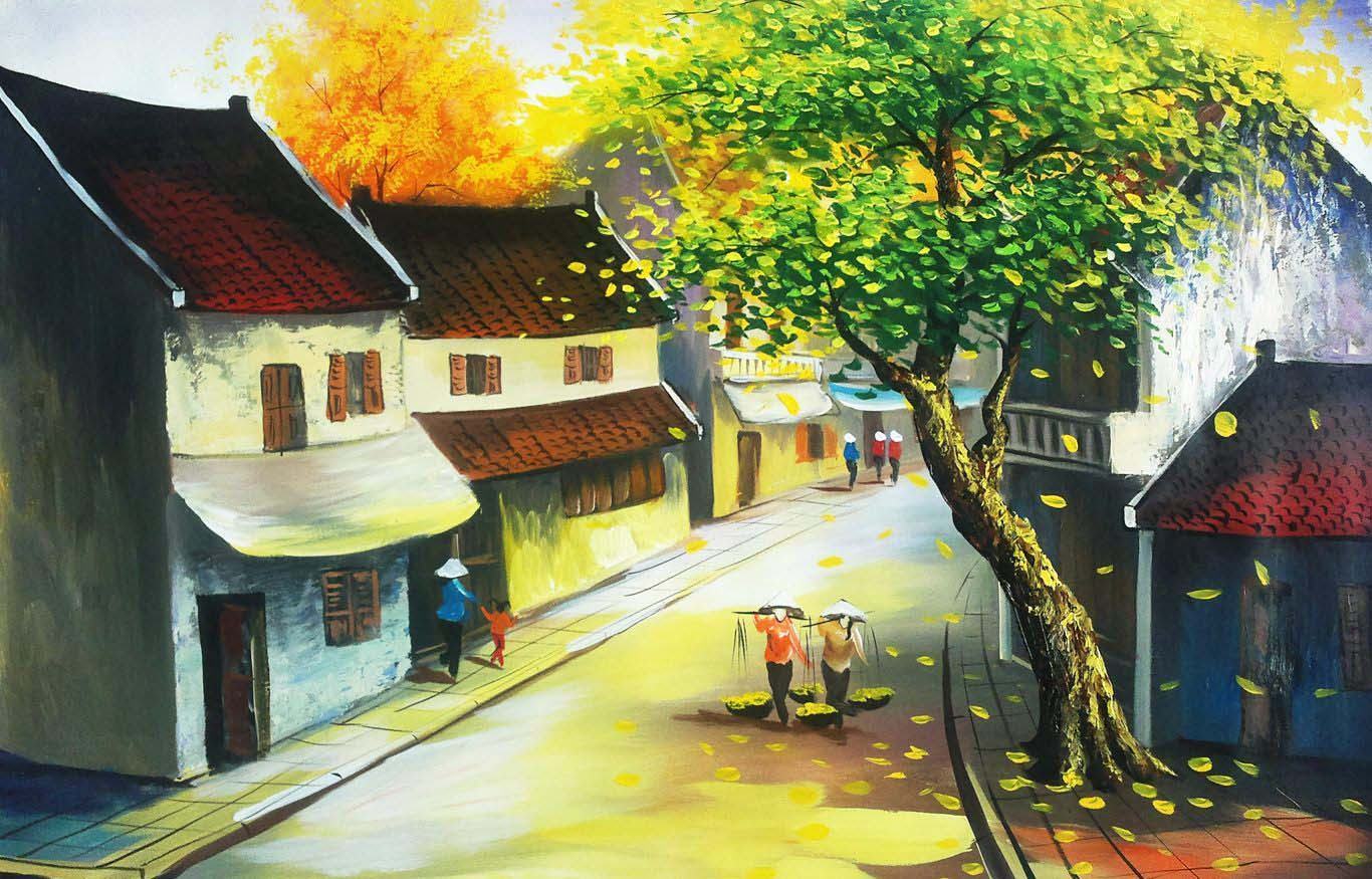 Tranh phong cảnh quê hương đẹp