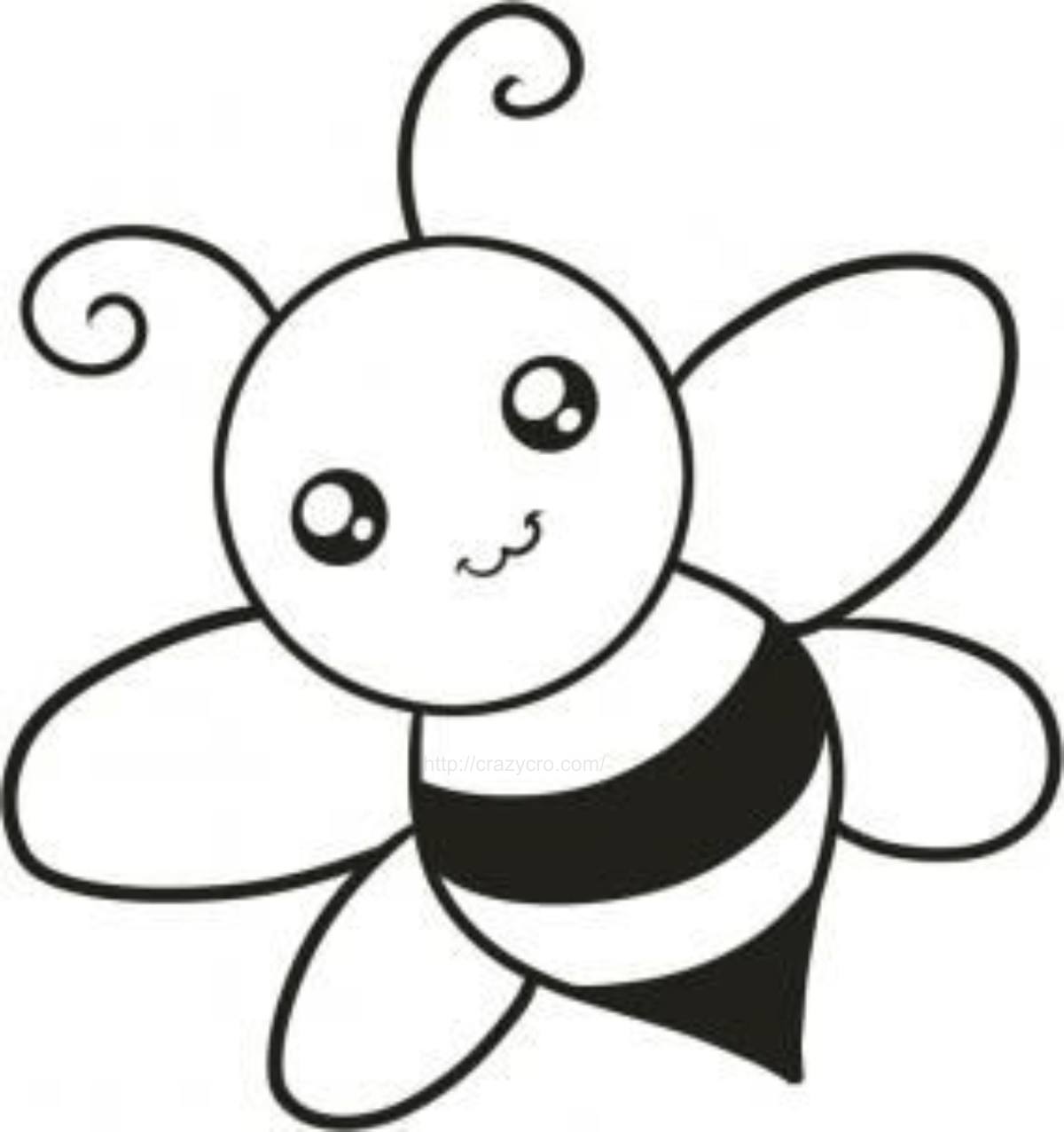 Tranh tô màu chú ong con dễ thương số 3