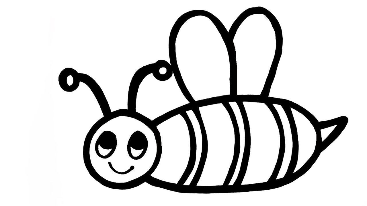 Biểu tượng trang tô màu con ong đơn giản