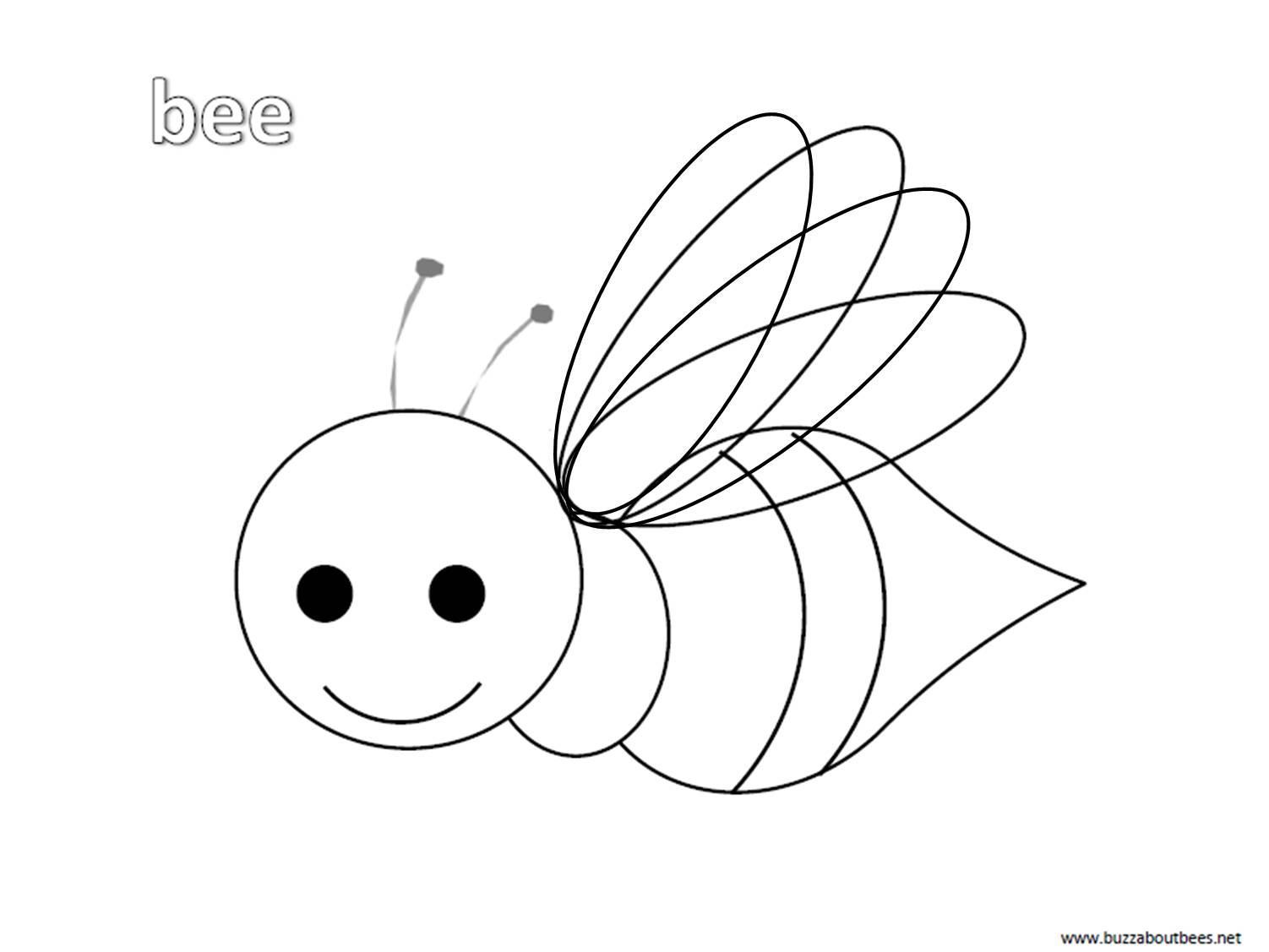 Tranh tô màu chú ong con đang cười thân thiện