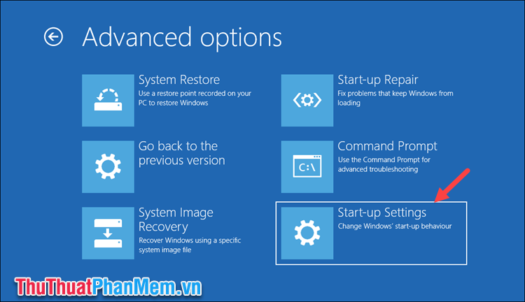 Chọn Cài đặt khởi động