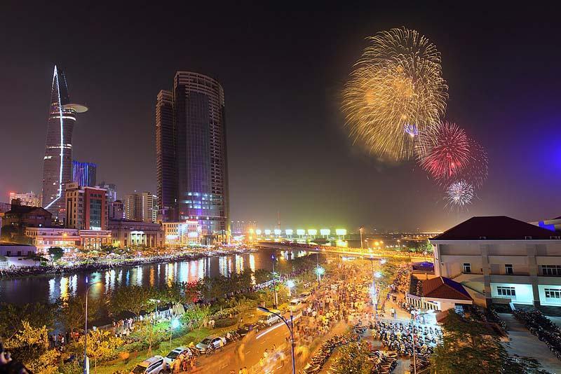 Ảnh đẹp pháo hoa Sài Gòn ngày lễ