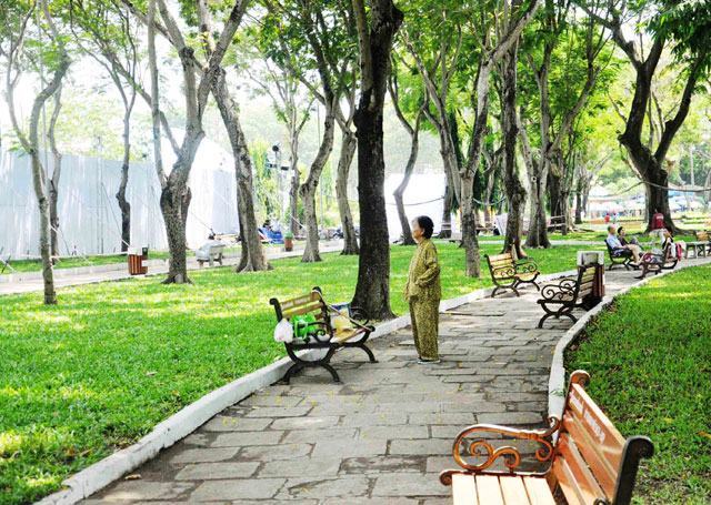 Hình ảnh công viên Sài Gòn buổi sáng
