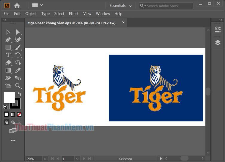 Vector biểu tượng bia Tiger cho Illustrator