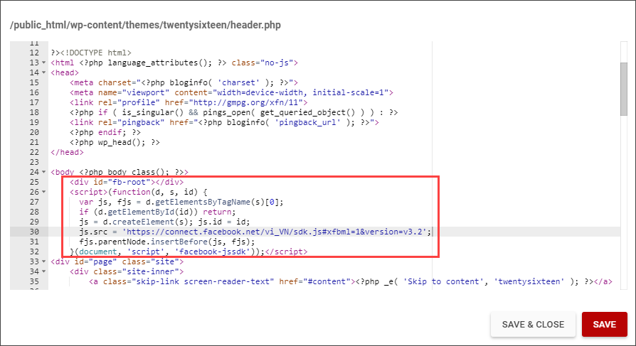 Copy the first code, paste it right after the <body></noscript> .  nhãn” title=”Sao chép mã trước, dán nó ngay sau <body> .  thẻ”  ></p>
<p>+ Copy đoạn code thứ 2, dán vào bất cứ nơi nào bạn muốn hiển thị trên website (thường là ở Sidebar hoặc Footer).</p>
<p>                                Ví dụ với website Wordpress, kéo Custom HTML widget vào vị trí thích hợp trên Sidebar, đặt tên cho header và dán đoạn mã thứ hai vào khung nội dung.  Giải thoát.</p>
<p align=