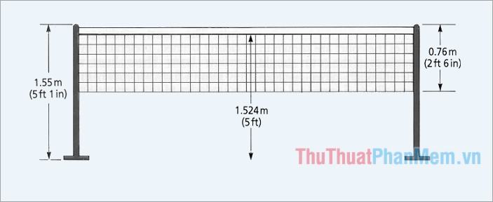 Quy định về lưới và cột lưới sân cầu lông