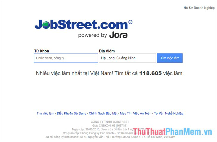 Trang web Jobstreet.vn