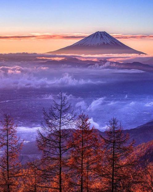 Hình ảnh núi Phú Sĩ đẹp mờ ảo
