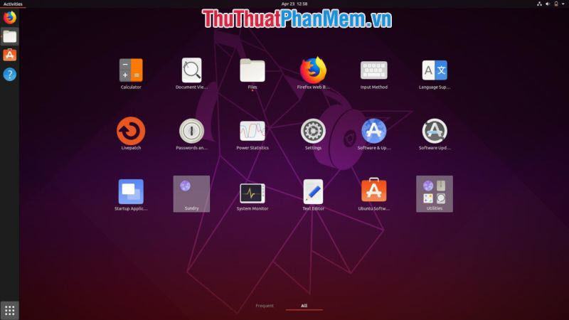 Giao diện Ubuntu rất hiệu quả