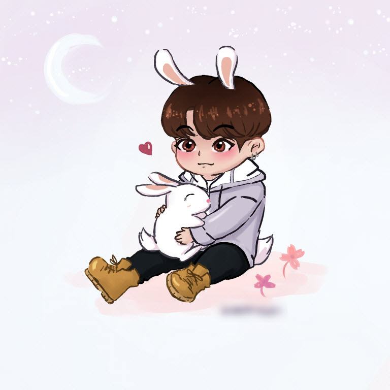 Ảnh chibi dễ thương của Jungkook về BTS