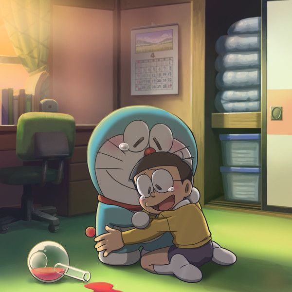 Hình ảnh buồn Nobita và Doraemon