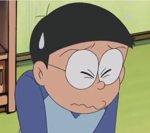 Hình ảnh buồn của Nobita khi bị mắng