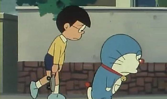 Hình ảnh Nobita buồn và tâm trạng