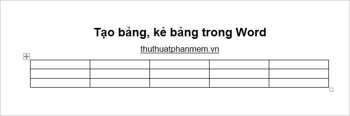 Tạo bảng, kẻ bảng trong Word 4