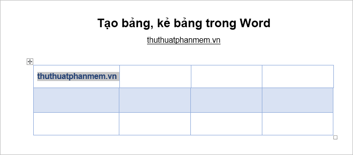 Tạo bảng, kẻ bảng trong Word 9