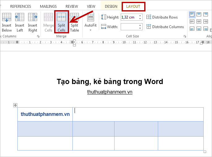 Tạo bảng, kẻ bảng trong Word 12