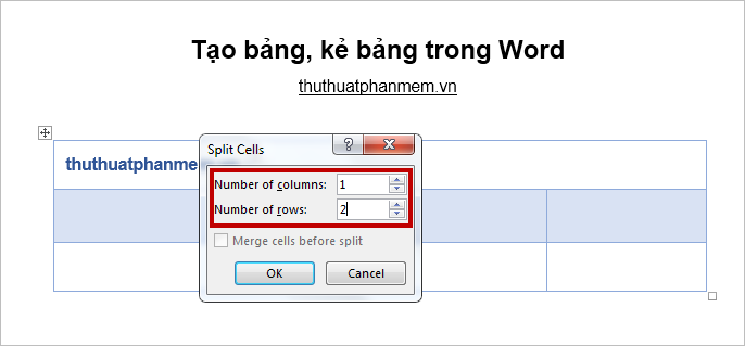 Tạo bảng, kẻ bảng trong Word 13