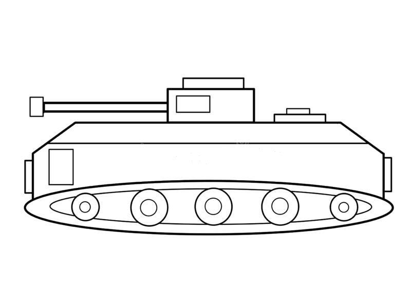 Tranh tô màu xe tăng đơn giản, dễ tô