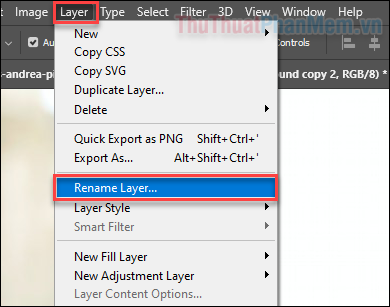 Chọn Rename Layer… để đổi tên