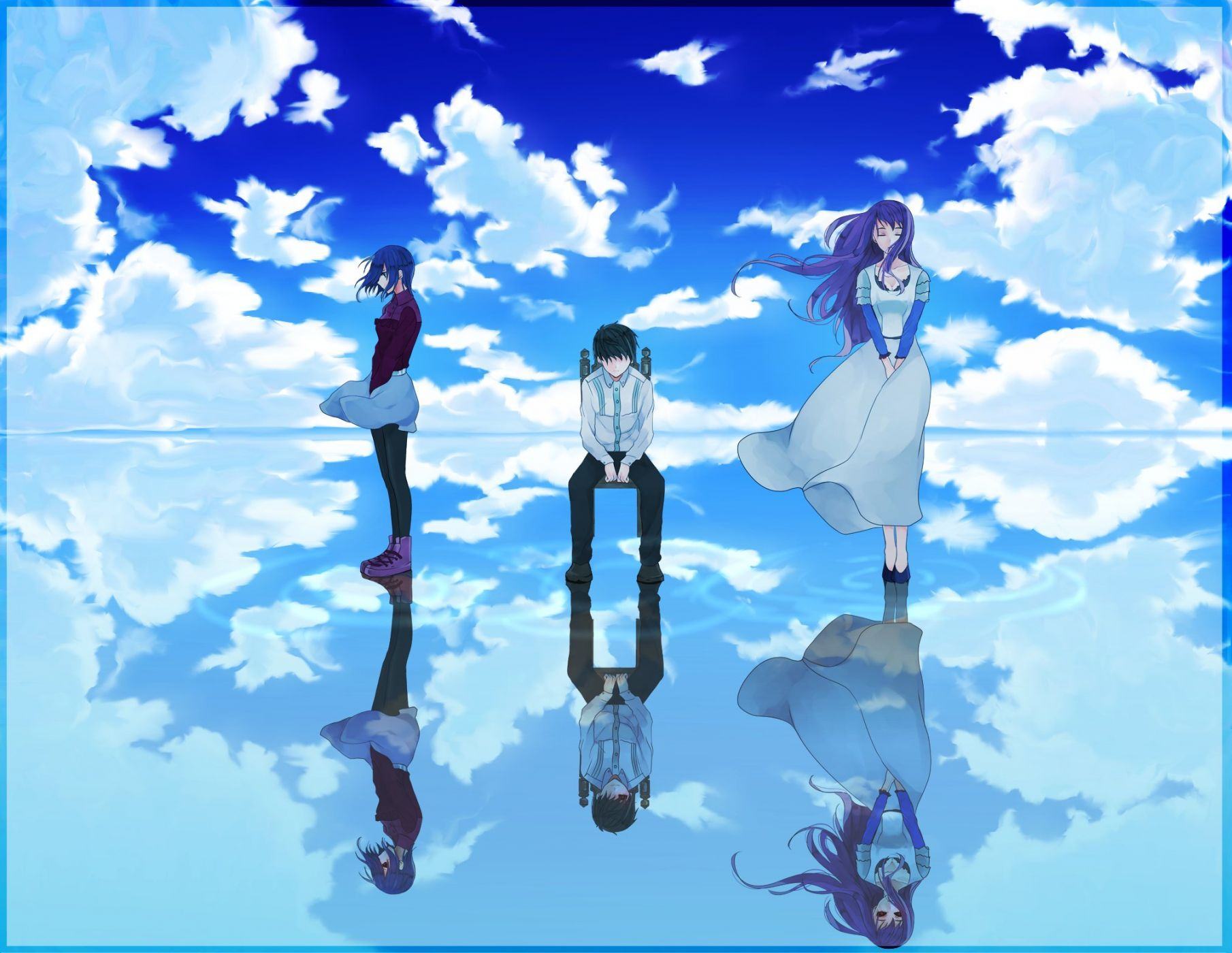 Hình nền : Ánh sáng mặt trời, Hoa, Anime, Sự phản chiếu, Bầu trời, Đám mây,  Con bướm, Ginko Mushishi, Sao chụp, Ảnh chụp màn hình, Hình nền máy tính  1920x1080 -