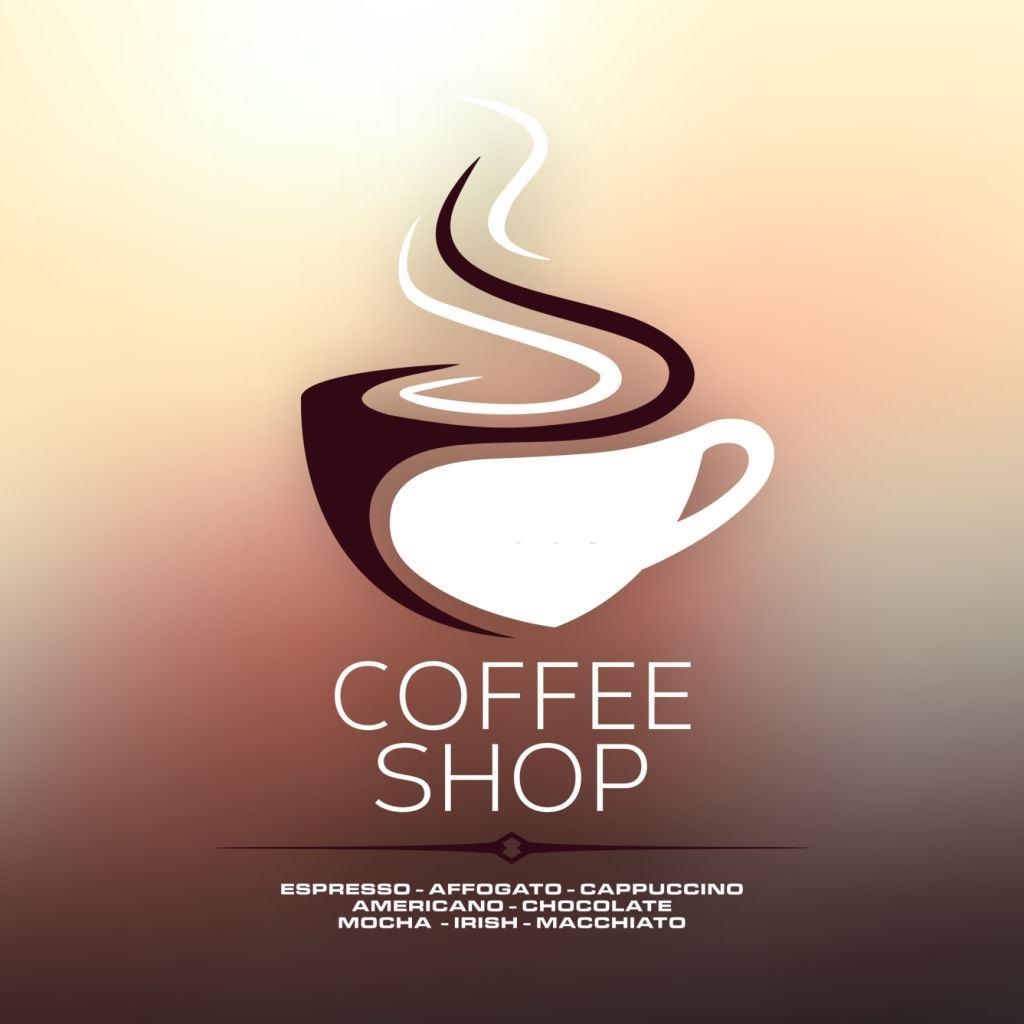 Logo cà phê đen trắng