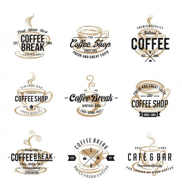 Mẫu logo quán cà phê, đồ uống