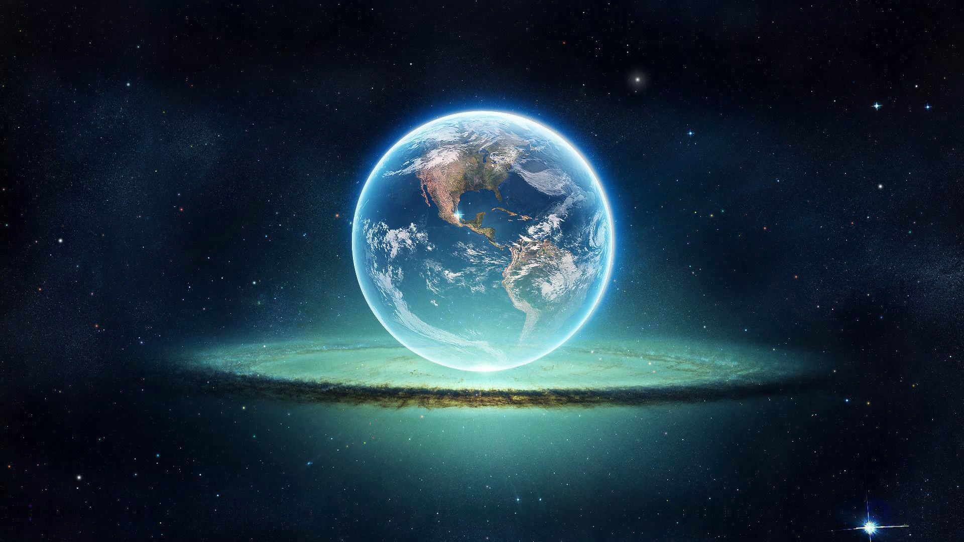Photoshop hình nền trái đất