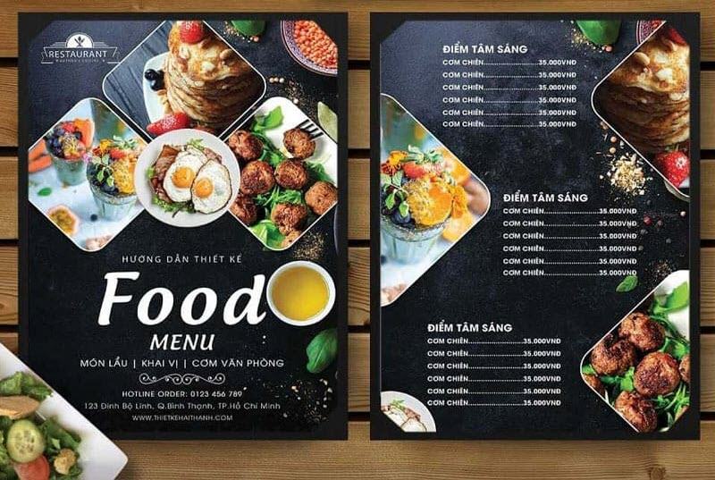Thiết kế menu nhà hàng đẹp