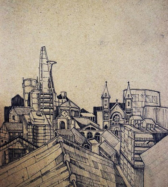 Vẽ bút chì thành phố