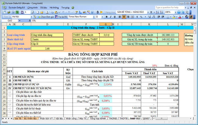 Phần mềm Dự toán Delta
