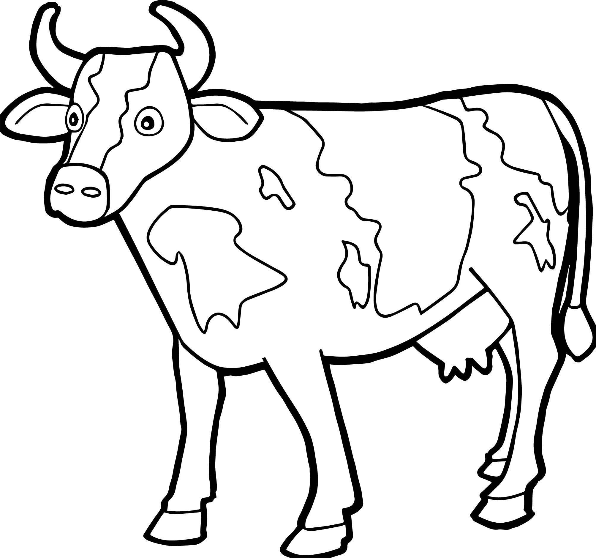 Tranh tô màu con bò đơn giản