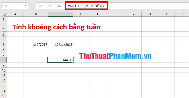 Khoảng cách tính bằng tuần