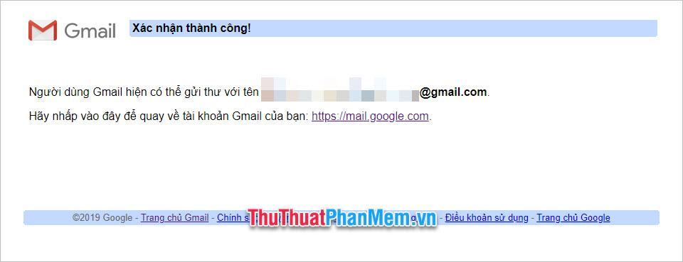 Gmail chính của bạn đã thêm địa chỉ phụ của Gmail con để bạn lựa chọn