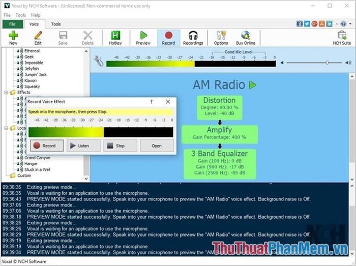 Phần mềm thay đổi giọng nói Voxal