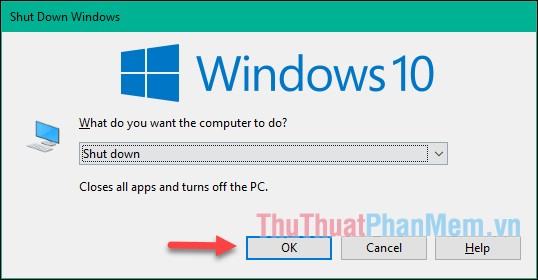 Sử dụng phím tắt Alt+F4 trên Windows 10